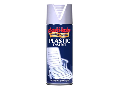 PlastiKote 440.0010607.076 Plastic Paint Spray White Gloss 400ml