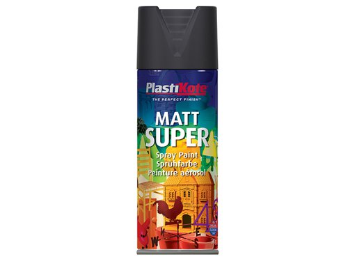 PlastiKote 440.0011102.076 Matt Super Spray Black 400ml