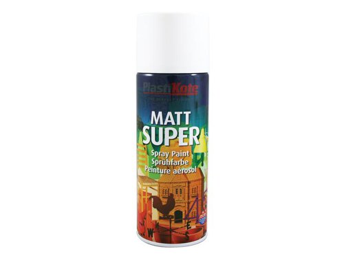 PlastiKote 440.0013115.076 Super Spray Matt White RAL 9016 400ml