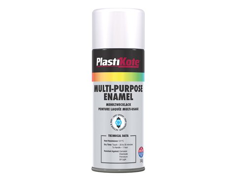 PlastiKote 440.0060102.076 Multi Purpose Enamel Spray Paint Gloss White 400ml