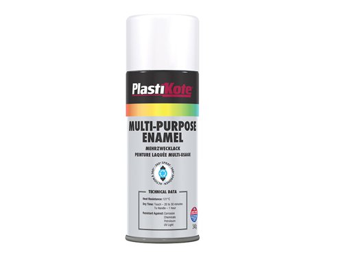 PlastiKote 440.0060103.076 Multi Purpose Enamel Spray Paint Matt White 400ml