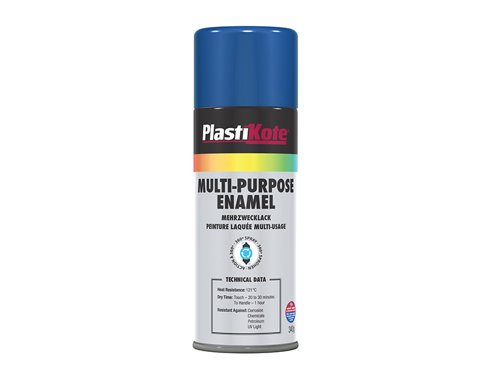PlastiKote 440.0060107.076 Multi Purpose Enamel Spray Paint Gloss Blue 400ml