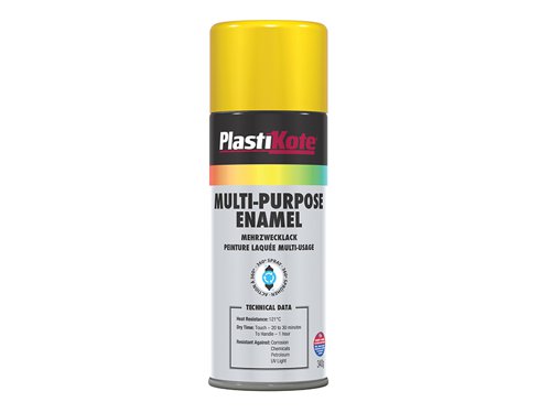 PlastiKote 440.0060109.076 Multi Purpose Enamel Spray Paint Gloss Yellow 400ml
