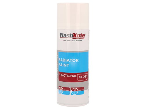 PlastiKote 440.0071016.076 Trade Radiator Spray Paint Gloss White 400ml