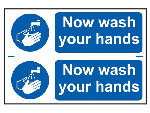 Scan 0404 Now Wash Your Hands - PVC 300 x 200mm