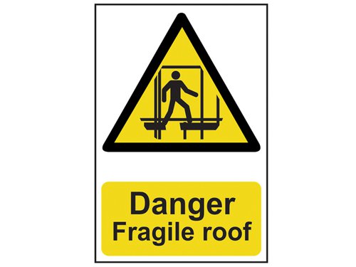 Scan 1104 Danger Fragile Roof - PVC 200 x 300mm