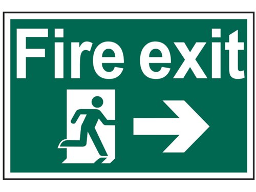 Scan 1504 Fire Exit Running Man Arrow Right - PVC 300 x 200mm