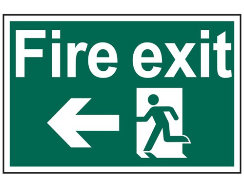 Scan 1506 Fire Exit Running Man Arrow Left - PVC 300 x 200mm
