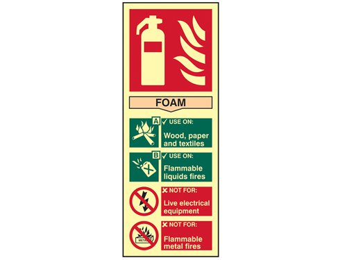 Scan 1591 Fire Extinguisher Composite Foam - Photoluminescent 75 x 200mm