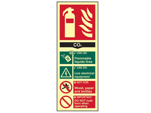 Scan 1592 Fire Extinguisher Composite CO2 - Photoluminescent 75 x 200mm