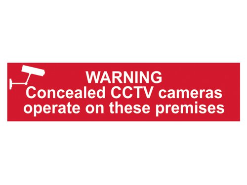 Scan 5254 Warning Concealed CCTV Cameras Operate On These Premises - PVC 200 x 50mm