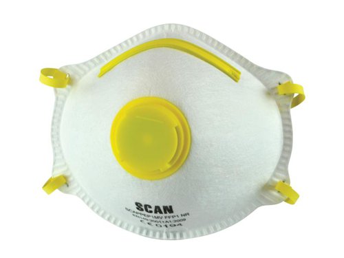 Scan DTC3M-F-3 Moulded Disposable Mask Valved FFP1 Protection (Pack 3)