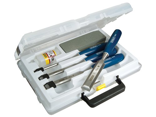 STANLEY® 0-16-130 5002 Bevel Edge Chisel & Oilstone Set, 6 Piece