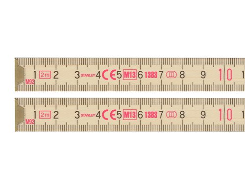STANLEY® 0-35-455 Wooden Folding Rule 2m