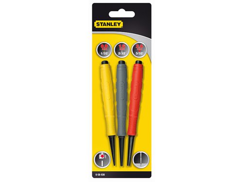 STANLEY® 0-58-930 DynaGrip™ Nail Punch Set, 3 Piece