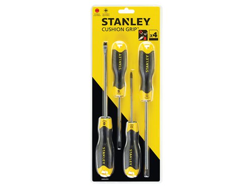 STANLEY® 0-65-013 Cushion Grip Screwdriver Set, 4 Piece