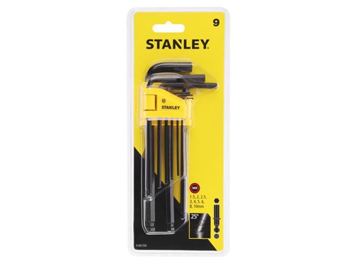 STANLEY® 0-69-256 Ball End Hexagon Key Set, 9 Piece (1.5-10mm)