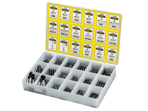 STANLEY® 1-68-741 Insert Bits & Magnetic Bit Holders Assorted Tray, 200 Piece