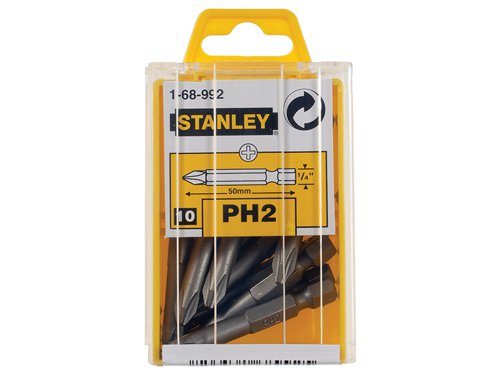 STANLEY® 1-68-992 Phillips Power Bits PH2 x 50mm (Box 10)