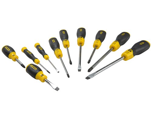 STANLEY® 2-65-014 Cushion Grip Screwdriver Set, 10 Piece