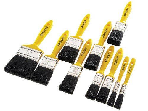 STANLEY® STPPYS00 Hobby Paint Brush Set of 10 12(2) 25(2) 38(3) 50(2) & 75mm