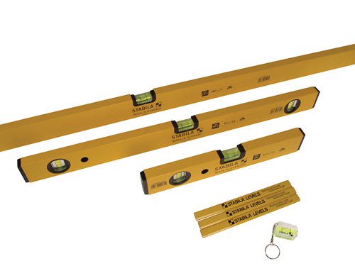 Stabila 14955 70-2 Double Plumb Spirit Level Pack 30cm 60cm & 180cm