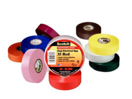 3M Scotch Vinyl Color Coding Electrical Tape 35, 1/2 in x 20 ft, Blue 80610833917