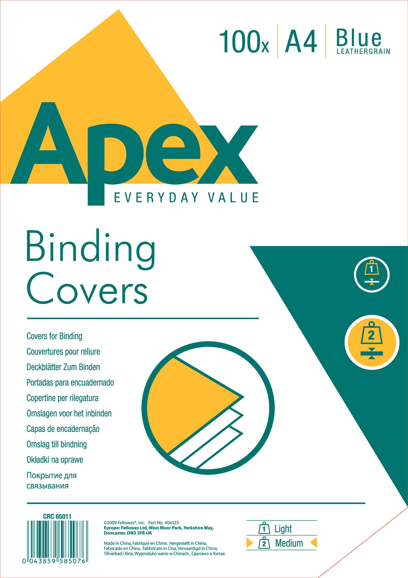 Apex Leatherboard Covers A4 Blue Pk100