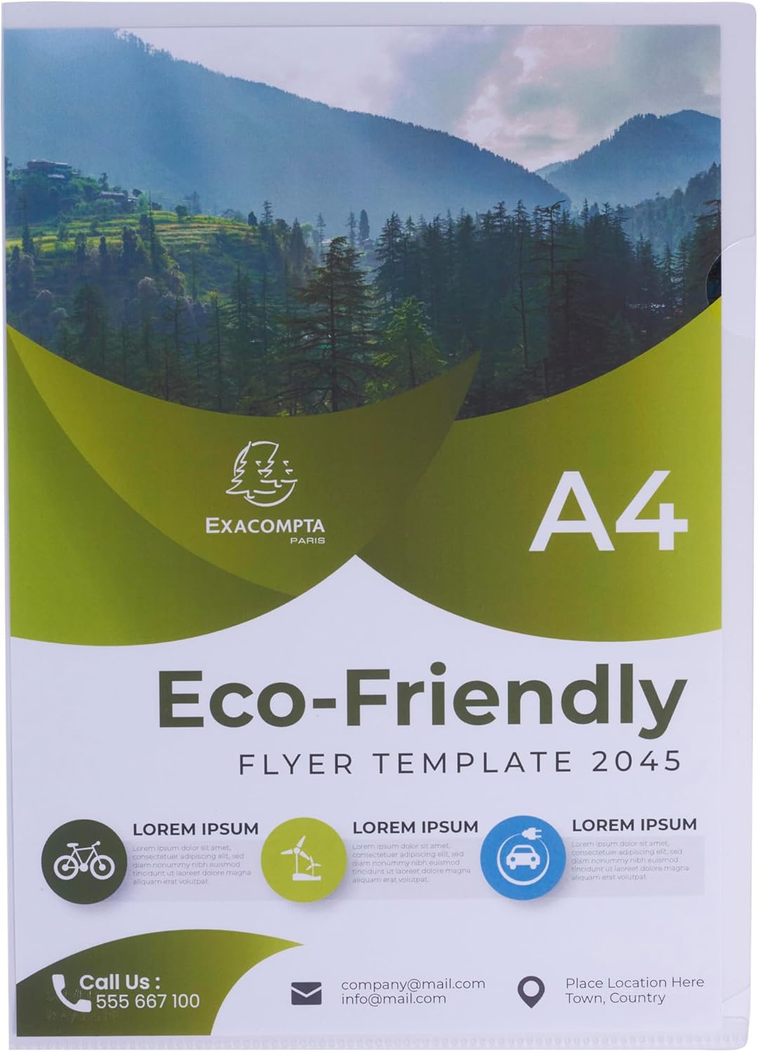 Forever Recycled PP Cut Flush Folders 120 micron A4 - Crystal Pk100