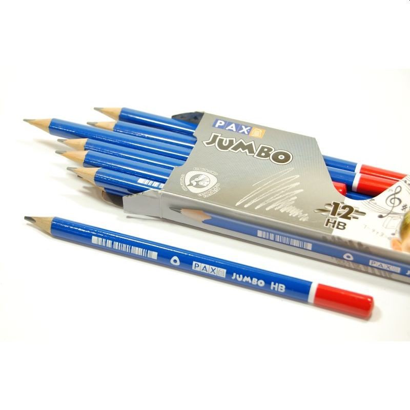 Pax Jumbo Pencils 3mm Lead HB Triangular barrel Pk12