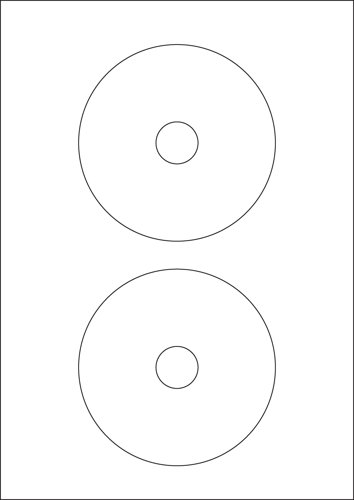 ValueX CD Label 117mm Diameter 2 Per A4 Sheet White (Pack 100 Labels) - 15194SM
