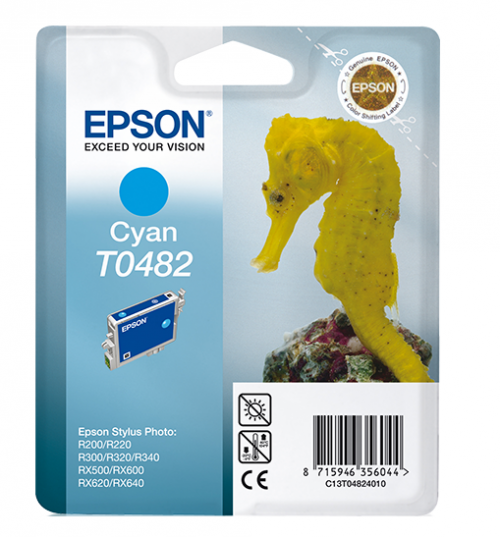 Epson R300/RX500 Seahorse Cyan Standard Capacity Ink Cartridge - C13T04824010