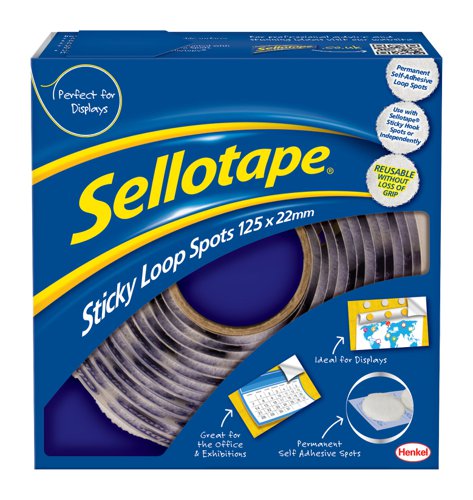 Sellotape Sticky Loop Spots Permanent Self Adhesive 22mm (Pack 125) - 1445181