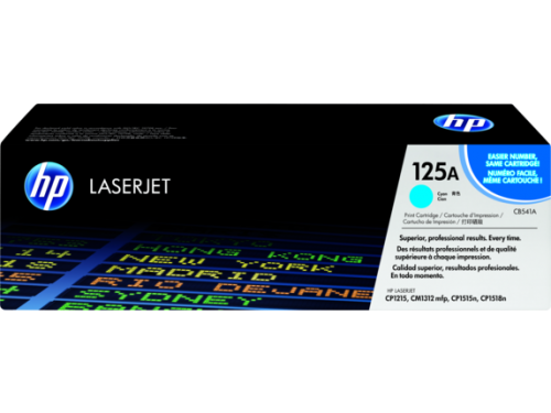 HP 125A Cyan Standard Capacity Toner 1.4K pages for HP Color LaserJet CM1312/CP1215/CP1514/CP1515/CP1518 - CB541A