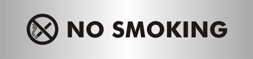 Seco Sliding Sign NO SMOKING Reversed Printed Acrylic Door Sign Brushed Aluminium Composite 190 x 45mm - BAC114 Stewart Superior