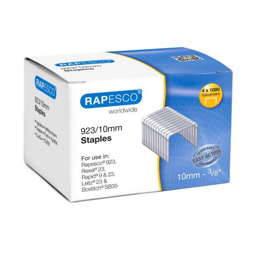 Rapesco 923/10mm Galvanised Staples (Pack 4000) - S92310Z3