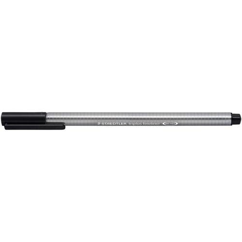 Staedtler Triplus Fineliner Pen 0.8mm Tip 0.3mm Line Black (Pack 10) 334-9
