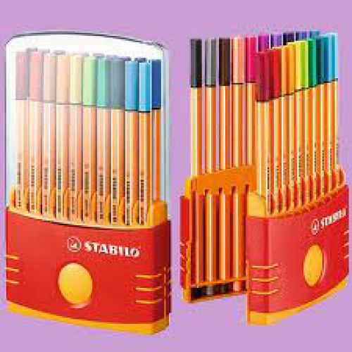 STABILO point 88 Fineliner Pen 0.4mm Line Assorted Colours (Wallet 20) - 8820-03