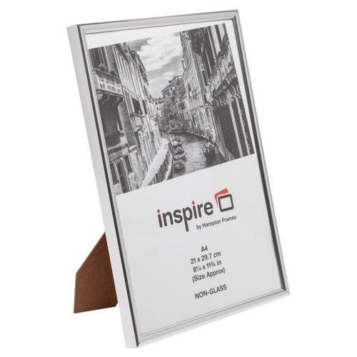 16006PA | Quality frame in a silver finish with a non-glass styrene front. Free-standing or wall-mounted. Size: A4 (297x210mm).