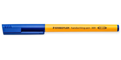 Staedtler 309 Handwriting Pen Fibre Tipped 0.8mm Tip 0.6mm Line Blue Ref 309-3 [Pack 10]