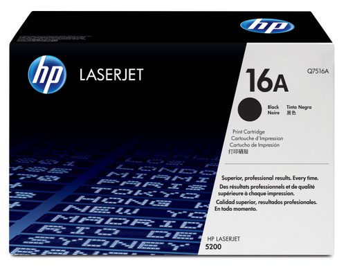 HP 16A Black Standard Capacity Toner 12K pages for HP LaserJet 5200 - Q7516A