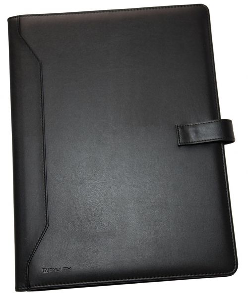Monolith A4 Conference Folder and Pad Leather Look Black 2900