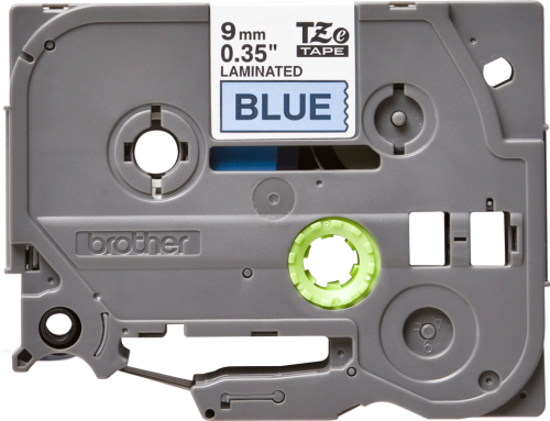 Brother TZE521 Black on Blue 8M x 9mm Gloss Tape 14094J
