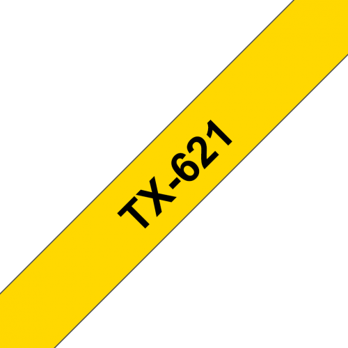 Developed to withstand extremes of temperatures and environments, this versatile TX-621 labelling tape is sure to provide you with labels that last. The black on Yellow glossy labels can be used anywhere and everywhere, whether that be in the home, office or other workplaces. Both UV and water resistant, the TX-621 tape can withstand chemicals, abrasion, sunlight and submersion in water.The TX-621 is perfect for helping identify shelf edges, file folders, storage boxes and cables, whether that be in the office, workplace or home. Suitable for both indoor and outdoor use, the self-adhesive TX-621 laminated label tape has been extensively tested to ensure it can be used anywhere and everywhere.The TX-621 is compatible with a range of our P-touch label printers and offers the performance and versatility you’ll need to complete almost any labelling task.