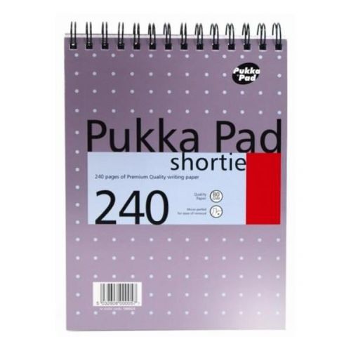 Pukka Pad Shortie 178x235mm Wirebound Card Cover Ruled 240 Pages Metallic Pink (Pack 3)