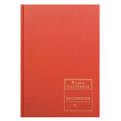 Collins Cathedral Analysis Book Casebound A4 5 Cash Column 96 Pages Red 69/5.1
