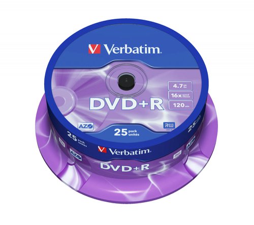 Verbatim DVD+R AZO 4.7GB 16X Matt Silver Surface 43500
