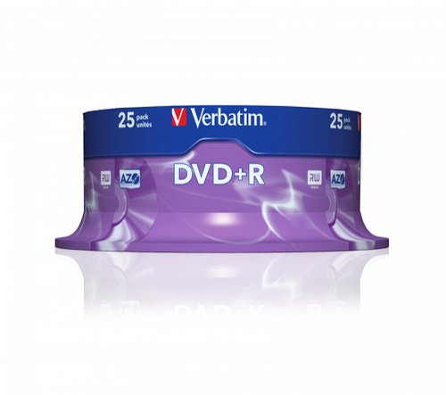 VER43500 | When drive manufacturers test their products, they use Verbatim media. It’s the global No.1 for a reason – guaranteed quality!Due to the extensive research and development undertaken over the past 50 years, Verbatim is able to provide the highest quality discs which ensure that all your data will be safely stored and will last a lifetime.Optical discs provide the best solution for long-term safe and secure storage of your important files - ideal for all your precious photos, videos and documents that you want to keep forever. They are dust and water resistant and can withstand wide changes in temperature and humidity.Verbatim DVDs feature HardCoat Scratch Guard to protect against fingerprints and dust build up, reducing recording or playback errors.AZO is patented technology used exclusively by Verbatim. It provides the ultimate resistance to UV light for increased protection and reliability.