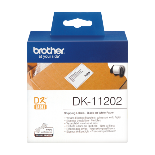 Brother Black On White Shipping Label Roll 62mm x 100mm 300 labels - DK11202  BRDK11202