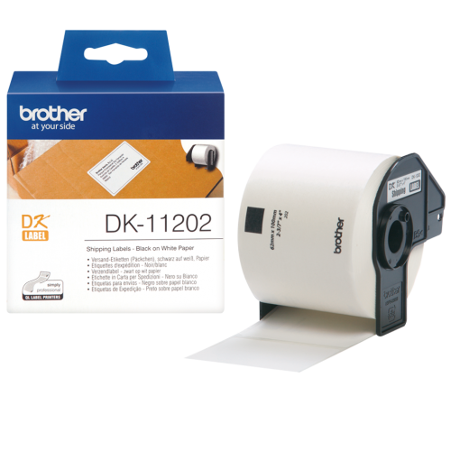Brother Black on White Paper Shipping Labels (Pack of 300) DK11202
